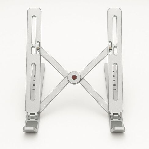 Laptop Stand, Portable Laptop Holder Computer Stand for Desk, Metal Foldable Laptop Riser with 6 Levels Height Adjustment, Compatible with MacBook, HP, Lenovo, Dell (Silver) in Saudi Arabia