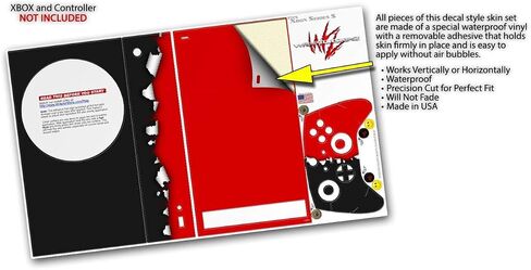 Wraptorskinz Skin Decal Vinyl Wrap متوافق مع وحدة التحكم في سلسلة Xbox و Controller الممزق باللون الأحمر الأسود (وحدة ألعاب غير متضمنة) in Kuwait