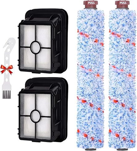 for Bissell CrossWave Pet Pro 2306A CrossWave 1785 Series Replacement Part 1 Pack 2460+1 Pack 1868 Multi-Surface Pet Pro Cleaner Brush Rolls Tangle-Free+4 Pack 1866 Vacuum Filter Part 1613568 in Kuwait
