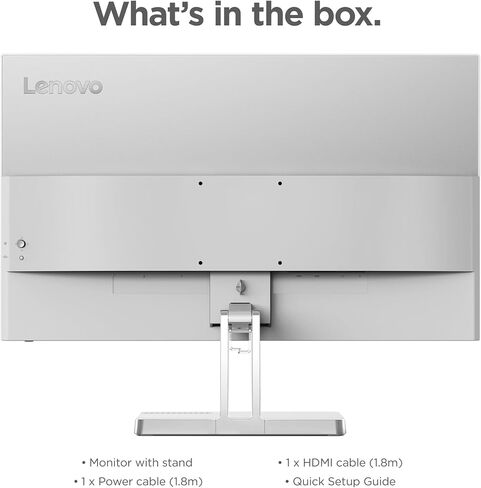 Lenovo L27e-40 Monitor, 27" Display, Full HD Resolution, 300 nits Brightness, 100Hz Refresh Rate, AMD FreeSync, HDMI 1.4 and VGA Ports, Tilt-Adjustable Stand, Natural Low Blue Light, Cloud Grey in Saudi Arabia