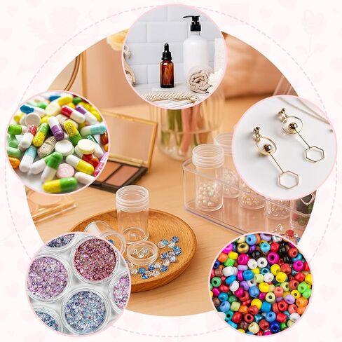 BigOtters Embroidery Diamond Storage Box, 30PCS Big Clear Plastic Bead Containers with Silicone Funnel for Jewelry Painting DIY Art Craft Rhinestones Sewing Cosmetic Nail Glitter Powder in Kuwait