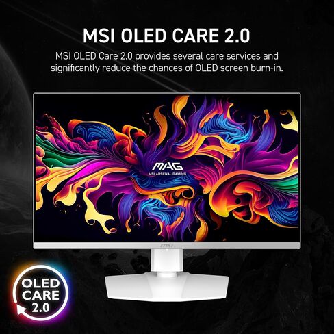 MSI MAG 272QPW QD-OLED X28 27-inch 2560 x 1440 (QHD) Gaming Monitor, 280Hz, Adaptive-Synch, HDR Ready, HDMI, VGA Port,VESA Mountable, Tilt, 4-Side Slim Bezel, 0.03ms, White in Saudi Arabia