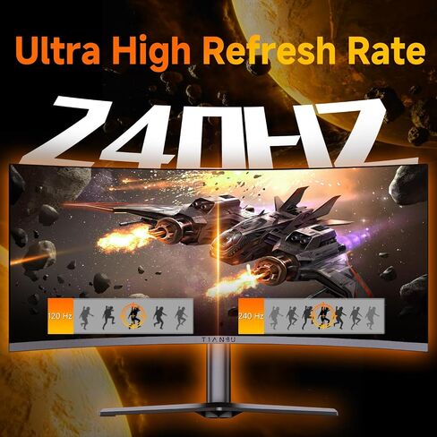 34inch UWQHD Monger Gaming Gaming Monitor ، 1500R 240Hz Ultrawide Monitor ، PIP/PBP ، 0.5ms freesync ، 125 ٪ SRGB ، 95 ٪ DCI-P3 ، شاشة مع مكبر الصوت ، HDMI2.1 ، DP1.4 ، VESA in Saudi Arabia