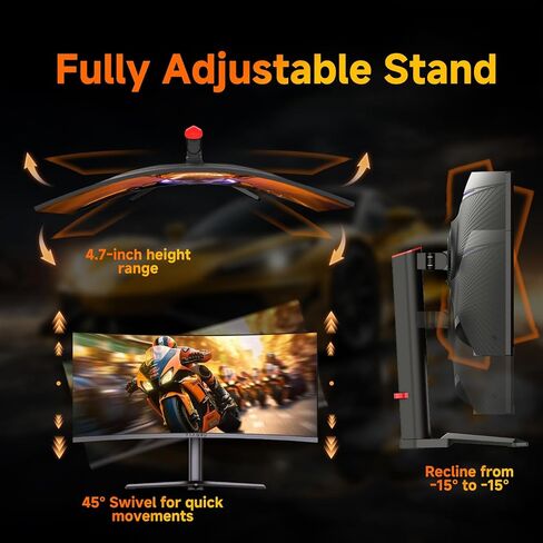 34inch UWQHD Monger Gaming Gaming Monitor ، 1500R 240Hz Ultrawide Monitor ، PIP/PBP ، 0.5ms freesync ، 125 ٪ SRGB ، 95 ٪ DCI-P3 ، شاشة مع مكبر الصوت ، HDMI2.1 ، DP1.4 ، VESA in Saudi Arabia
