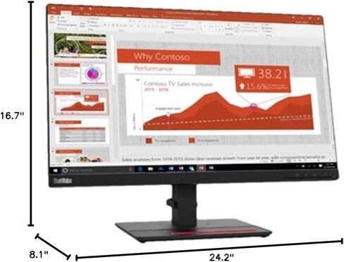 Lenovo Thinkvision T24I -20 23.8 "شاشة LCD كاملة HD Wled - 16: 9 - Raven Black in Kuwait
