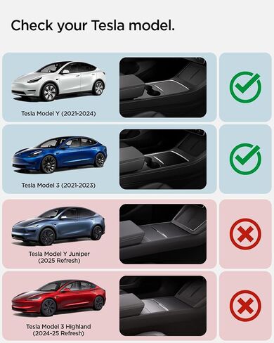 Spigen 3-in-1 Organizer Mount for Tesla Model 3 Highland (Standard, Premium & Performance 2024/25/26) (Watch Charger Not Included) - Uses Wireless Charging Pad - Charge iPhone, AirPods, Apple Watch in Kuwait
