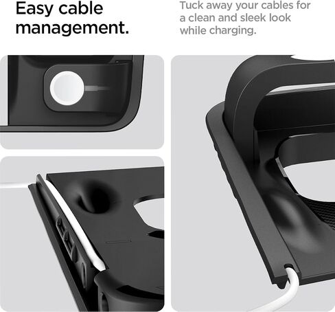 Spigen 3-in-1 Organizer Mount for Tesla Model 3 Highland (Standard, Premium & Performance 2024/25/26) (Watch Charger Not Included) - Uses Wireless Charging Pad - Charge iPhone, AirPods, Apple Watch in Kuwait