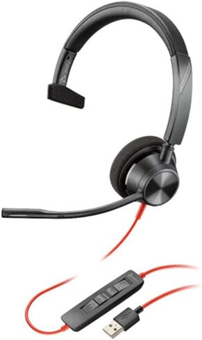 Poly Blackwire 3310 USB-A MS Monaural سماعة الرأس in Kuwait
