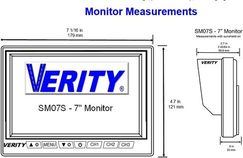 جسم الشاحنة العالمي - Verity - OEM Morgan Camera - SM07SA1 7 "نظام مراقبة + صوت - يناسب جميع أجسام شاحنات الشاحنات - المقطورات - المعسكر - العليا Wabash Kidron US Body in Kuwait