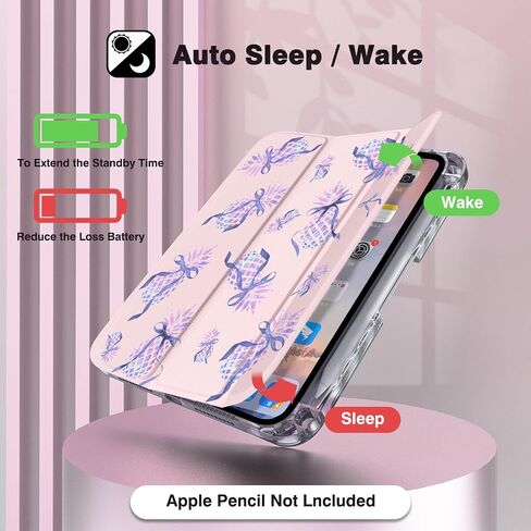 Y2K Tablet Case for iPad Mini 6/7 (8.3", 2021/2024) – Hot Pink Retro Sticker Print Cover with Pencil Holder, Vinyl Lip Design, Tri-Fold Stand, Auto Sleep/Wake, ipad mini cute case for Girls in Saudi Arabia