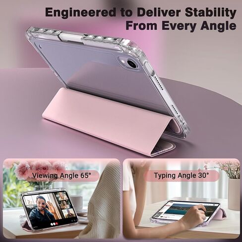 Y2K Tablet Case for iPad Mini 6/7 (8.3", 2021/2024) – Hot Pink Retro Sticker Print Cover with Pencil Holder, Vinyl Lip Design, Tri-Fold Stand, Auto Sleep/Wake, ipad mini cute case for Girls in Saudi Arabia
