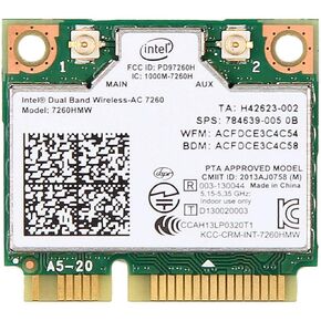 Intel Dual Band Wireless-AC 7260 WiFi Bluetooth Half Mini Card in Kuwait