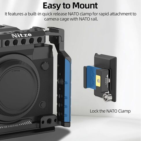 Nitze NATO Clamp to Arca-Type Quick Release Plate, for DJI RS 4 Pro/RS 4/ RS 3 Pro/RS 3/ RSC 2/ RS 2 Stabilizer and Arca-Type Tripod, Support Camera Cage Vertical Shooting - N28-S3 in Saudi Arabia