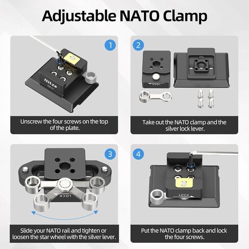 Nitze NATO Clamp to Arca-Type Quick Release Plate, for DJI RS 4 Pro/RS 4/ RS 3 Pro/RS 3/ RSC 2/ RS 2 Stabilizer and Arca-Type Tripod, Support Camera Cage Vertical Shooting - N28-S3 in Saudi Arabia