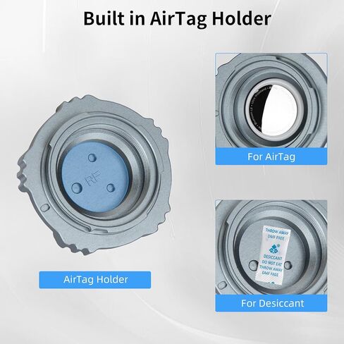 Nitze RF Mount Body Cap Cap Aluminium Camery Came مع تخزين Airtag ، متوافق مع Canon EOS C80 ، C70 ، C400 ، R50 ، R50 V ، R5 Mark II ، R6 Mark II ، R7 ، R10 و RF Mount Cameras - N81 -CB1 in Saudi Arabia