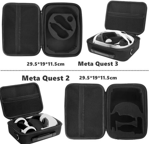 قضية الحمل الثابت المتوافقة مع Meta Quest 3/Quest 2 ، VR Gaming Headset ووحدات التحكم التي تعمل باللمس ، حقيبة سفر مع غطاء العدسة لـ Oculus Quest 3/2. (لـ Meta Quest 3) in Saudi Arabia