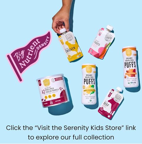 Serenity Kids 6+ Months Certified Organic Baby Food Pouches Veggie Puree Variety Pack 18 count- No Sugary Fruits/Added Sugar - Allergen Free - 3.5 Ounce BPA-Free Bag - Variety Pack - Baby Food Veggies Puree in Kuwait
