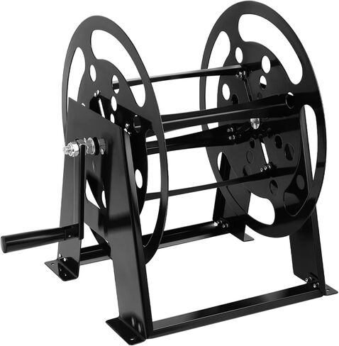 RV Extension Cord Storage Reel, Mountable Metal Reel Frame Holds Up To 200 Feet Of 15A (12/3 AWG), Power Cord Reel with Durable Bearings ＆ Foldable Handle in Saudi Arabia