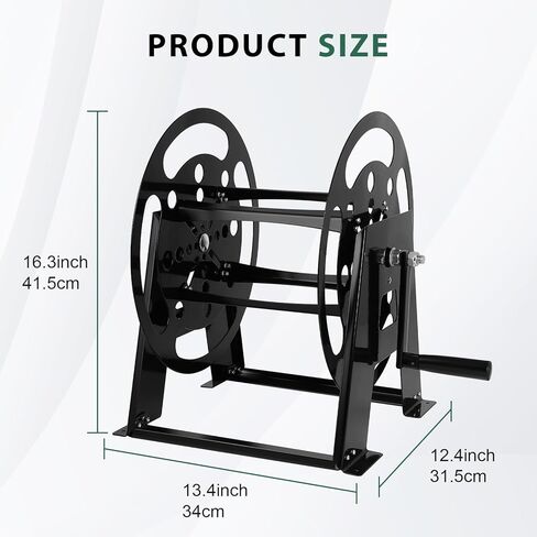 RV Extension Cord Storage Reel, Mountable Metal Reel Frame Holds Up To 200 Feet Of 15A (12/3 AWG), Power Cord Reel with Durable Bearings ＆ Foldable Handle in Saudi Arabia