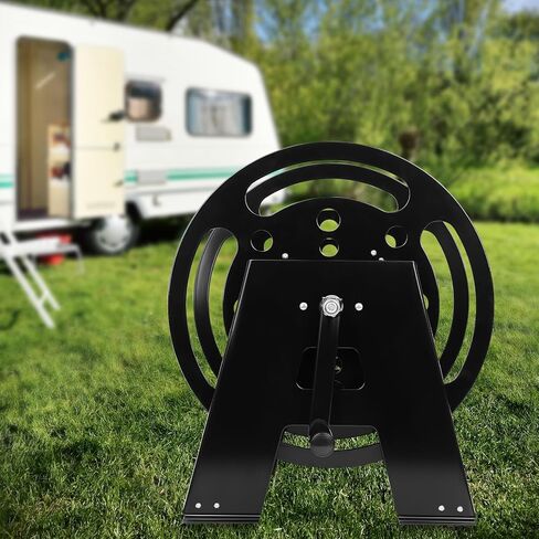 RV Extension Cord Storage Reel, Mountable Metal Reel Frame Holds Up To 200 Feet Of 15A (12/3 AWG), Power Cord Reel with Durable Bearings ＆ Foldable Handle in Saudi Arabia