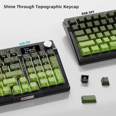 135 Key Lradient Tea Green Topographic PBT keycaps مجموعة جانبية طباعة Doubleshot Shine من خلال keycap profile profile minimalist style 60 ٪ 75 ٪ 80 ٪ in Kuwait