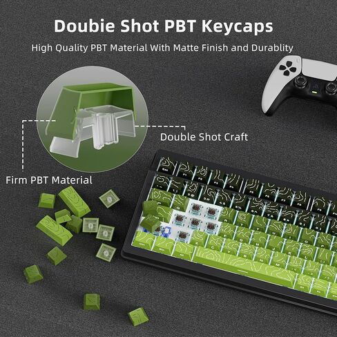 135 Key Lradient Tea Green Topographic PBT keycaps مجموعة جانبية طباعة Doubleshot Shine من خلال keycap profile profile minimalist style 60 ٪ 75 ٪ 80 ٪ in Kuwait