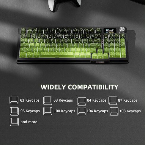 135 Key Lradient Tea Green Topographic PBT keycaps مجموعة جانبية طباعة Doubleshot Shine من خلال keycap profile profile minimalist style 60 ٪ 75 ٪ 80 ٪ in Kuwait