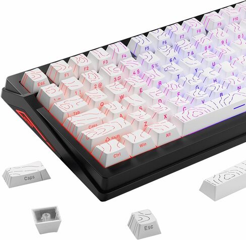 135 Key Lradient Tea Green Topographic PBT keycaps مجموعة جانبية طباعة Doubleshot Shine من خلال keycap profile profile minimalist style 60 ٪ 75 ٪ 80 ٪ in Kuwait