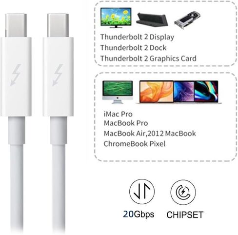 chenyang Thunder-Bolt 2 Port to Thunder-Bolt 2 Male to Male Video Data Cable for Mac 2013 2014 2015 2.0M in Kuwait