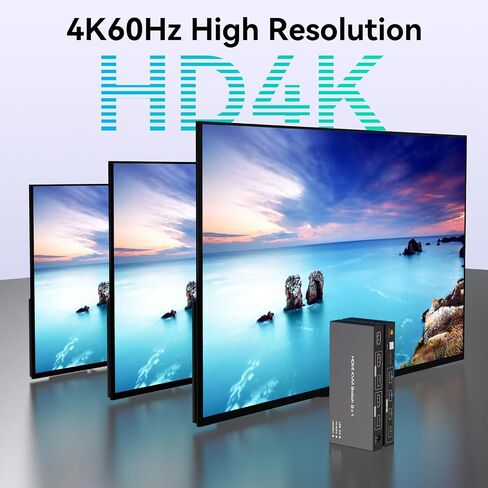 4K60HZ KVM Switch 1 Monitors 2 Computers HDMI KVM Switches for 2 Computers Sharing Single Monitor and Keyboard Mouse Hard Drives Printer with Two USB Cables and Wired Controller SW201ABG in Saudi Arabia