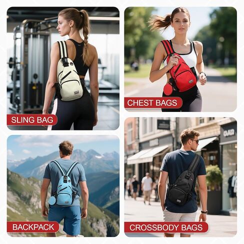 حقيبة حبال قابلة للتحويل مع جيب العملة المعدنية ، وسادات 11 بوصة Crossbody Mini Propack مع سماعة الرأس مقبس حزمة غير رسمية للنساء الرجال يسافرون ، الأحمر in Saudi Arabia