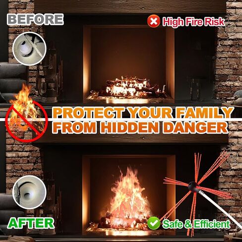 بلوسي مجموعة كنس مدخنة بطول 16 قدم، نظام قفل بزر كروم، مجموعة تنظيف المدخنة، تمتد حتى 16 قدم، ادوات تنظيف المدخنة، نظام تنظيف المدخنة مع فرشاة مدخنة، 5 قضبان مدخنة مرنة in Kuwait