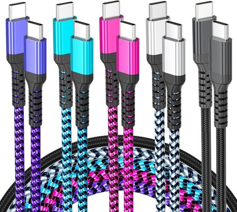 USB C Cable, 5-Pack [3/3/3/6/6FT] USBC to USBC Cables for iPhone 16 15 Pro Max Fast Charging Cord 60W 3A C to C Charger Cord for Samsung S25/S24/S23/S22 for iPad mini/Air MacBook Pro 2022 in Saudi Arabia