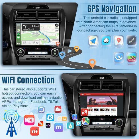 استريو Naifay Car Stereo لـ Toyota Camry 2012 2013 2014 (إصدار غير j.b.l) ، شاشة 2g +32g in Kuwait