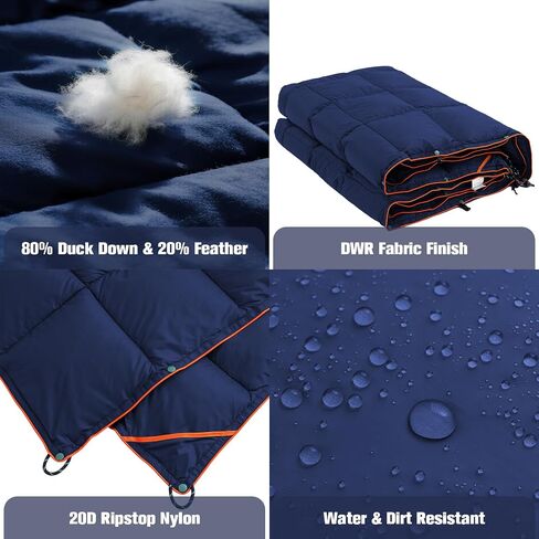 Down Camping Blanket - Olive, 1lb 1oz / 77''*52'' Lightweight Packable Warm Puffy Travel Quilt with Footbox, Waterproof Outdoor Blankets for Hiking, Travel, Hammock & Stadium Down Quilt in Saudi Arabia