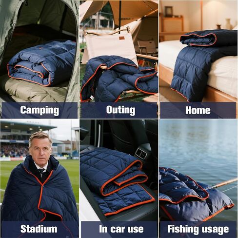 Down Camping Blanket - Olive, 1lb 1oz / 77''*52'' Lightweight Packable Warm Puffy Travel Quilt with Footbox, Waterproof Outdoor Blankets for Hiking, Travel, Hammock & Stadium Down Quilt in Saudi Arabia