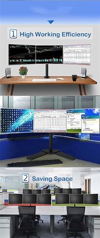 Desktop Full Motion 360 Degree Triple Screen Monitor Holder 10"-24" LCD LED Mount Arm Loading 9kgs Each in Saudi Arabia