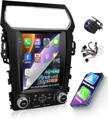 4G+64G Android Car Stereo for Ford Explorer 2011-2019 ، 9.7 بوصة راديو شاشة تعمل باللمس مع Carplay/Android Auto/5GHZ WiFi/32EQ DSP/GPS/Mirror Link/SWC ، AHD Camera Camera in Saudi Arabia