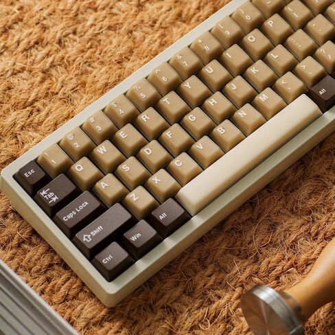 PBT keycaps ، كبسولات مفاتيح بنية الحد الأدنى ، 164 مفتاح ملف تعريف الكرز المخصصة المخصصة لمجموعة Keycap ، صبغة تسامي القهوة Clet Coffe Cap 60 ٪ 65 ٪ 75 ٪ 100 ٪ MX لوحة المفاتيح الميكانيكية (جوز الهند لاتيه) in Kuwait