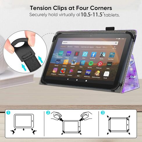 Universal 11 11.5 Inch Android Tablet Case,Slim Folding Stand Cover for 10.5 "10.9" 11" 11.5" and All 10.5"- 11.5" Touchscreen Tablet Case with Stylus Pen Holder,Butterfly 01 in Saudi Arabia
