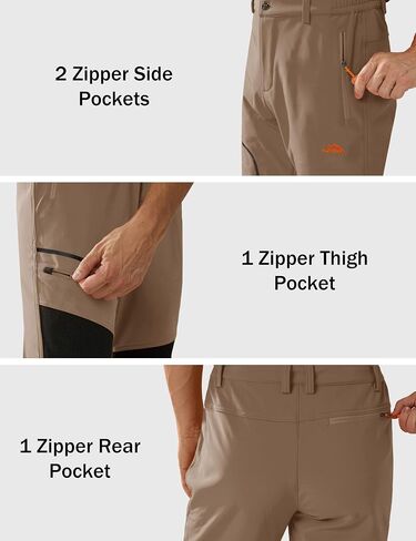 MAGCOMSEN Winter Pants Snow Ski Pants 4 Pockets Water Resistant Softshell Hiking Pants in Kuwait