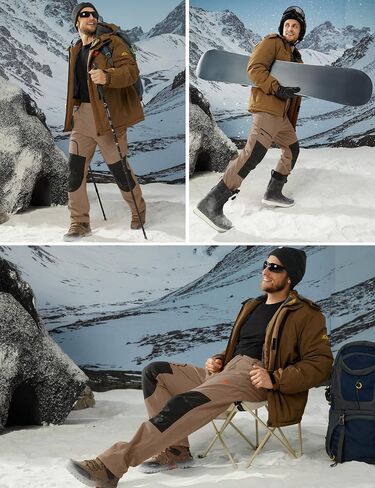 MAGCOMSEN Winter Pants Snow Ski Pants 4 Pockets Water Resistant Softshell Hiking Pants in Kuwait
