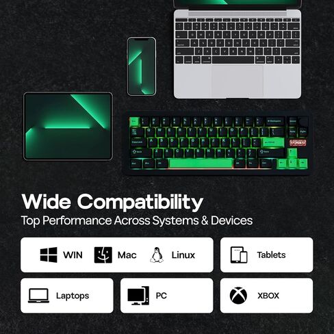 Epomaker Galaxy68 QMK/عبر لوحة المفاتيح الميكانيكية اللاسلكية ، الألومنيوم المختلط ، الأعلى/الحشية ، 6000 مللي أمبير ، الجانب RGB/الإضاءة الخلفية ، 65 ٪ لوحة مفاتيح ألعاب مع مفتاح دسم الساخن (مفتاح أبيض ، Wisteria خطي خطي) in Kuwait