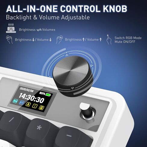 Redragon K719 PRO Wireless 95-Key Gasket Gaming Keyboard, TFT Screen & Knob in Saudi Arabia