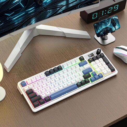 Redragon K719 PRO Wireless 95-Key Gasket Gaming Keyboard, TFT Screen & Knob in Saudi Arabia