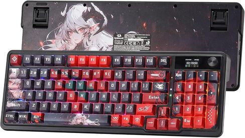 Redragon K719 Pro Wireless Gasket Gaming Keyboard W/Hype Screen & Knob ، 95 Keys Mechanical Keyboard ، Easy-Control 1.14 '' 'TFT Display ، 5 layer dampening ، street graffiti dye-sub pbt pbt pbt in Kuwait