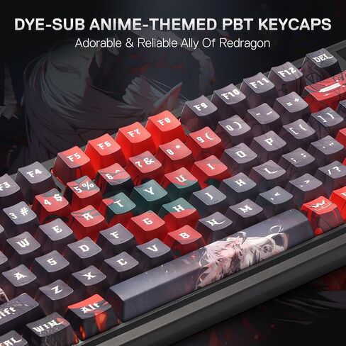 Redragon K719 Pro Wireless Gasket Gaming Keyboard W/Hype Screen & Knob ، 95 Keys Mechanical Keyboard ، Easy-Control 1.14 '' 'TFT Display ، 5 layer dampening ، street graffiti dye-sub pbt pbt pbt in Kuwait