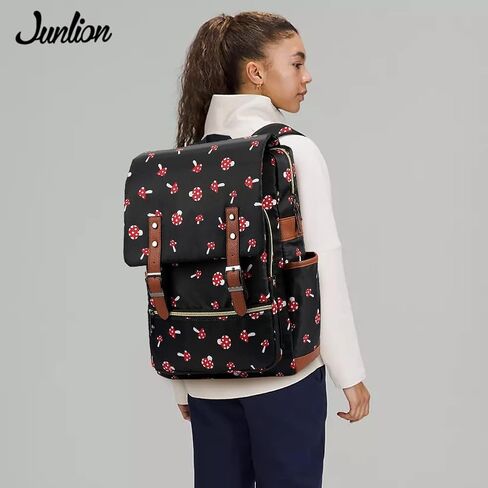 Slim Laptop Backpack College Student School Bag Travel Rucksack Daypack Daisy Black in Kuwait