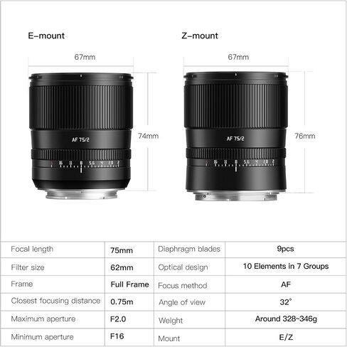 Ttartisan 75mm F2 لـ X-Mount ، AF 75mm f/2 لعدسة XF العدسة الكاملة للإطار التلقائي للتقاط العدسات لـ X-T2 X-T3 in Saudi Arabia