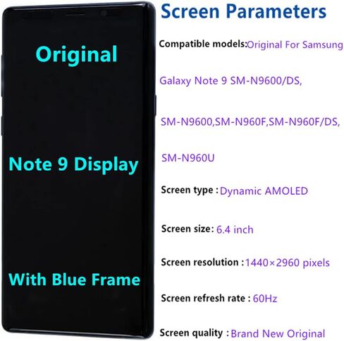 6.4" Original AMOLED for Samsung Galaxy NOTE9 N960U N960U1 SM-N960F SM-N960W Screen Replacement Note 9 Display Touch Screen Assembly (with Purple Frame+Back Cover+Tools) in Saudi Arabia